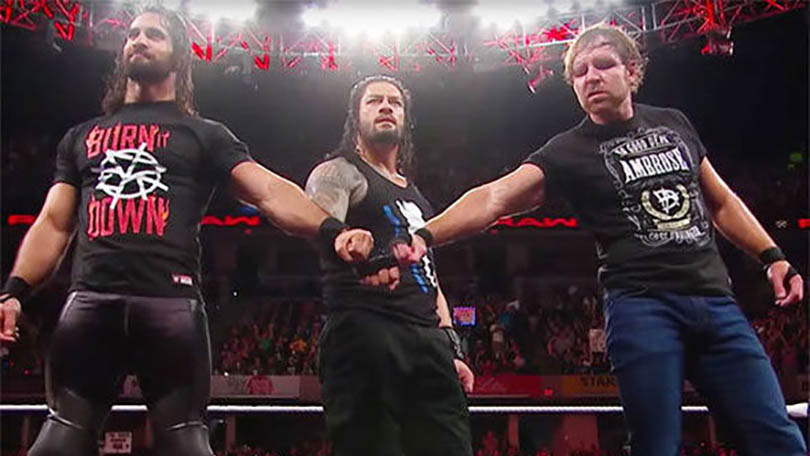 Seth Rollins, Roman Reigns & Dean Ambrose (Jon Moxley)