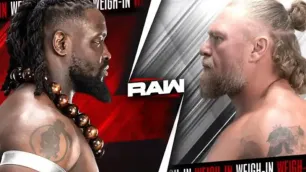 Brock Lesnar a Oba Femi absolvují vážení. WWE odhalila program poslední show RAW před SummerSlamem