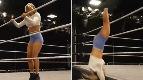 Tiffany Stratton si během tréninku ve WWE Performance Center málem zlomila krk