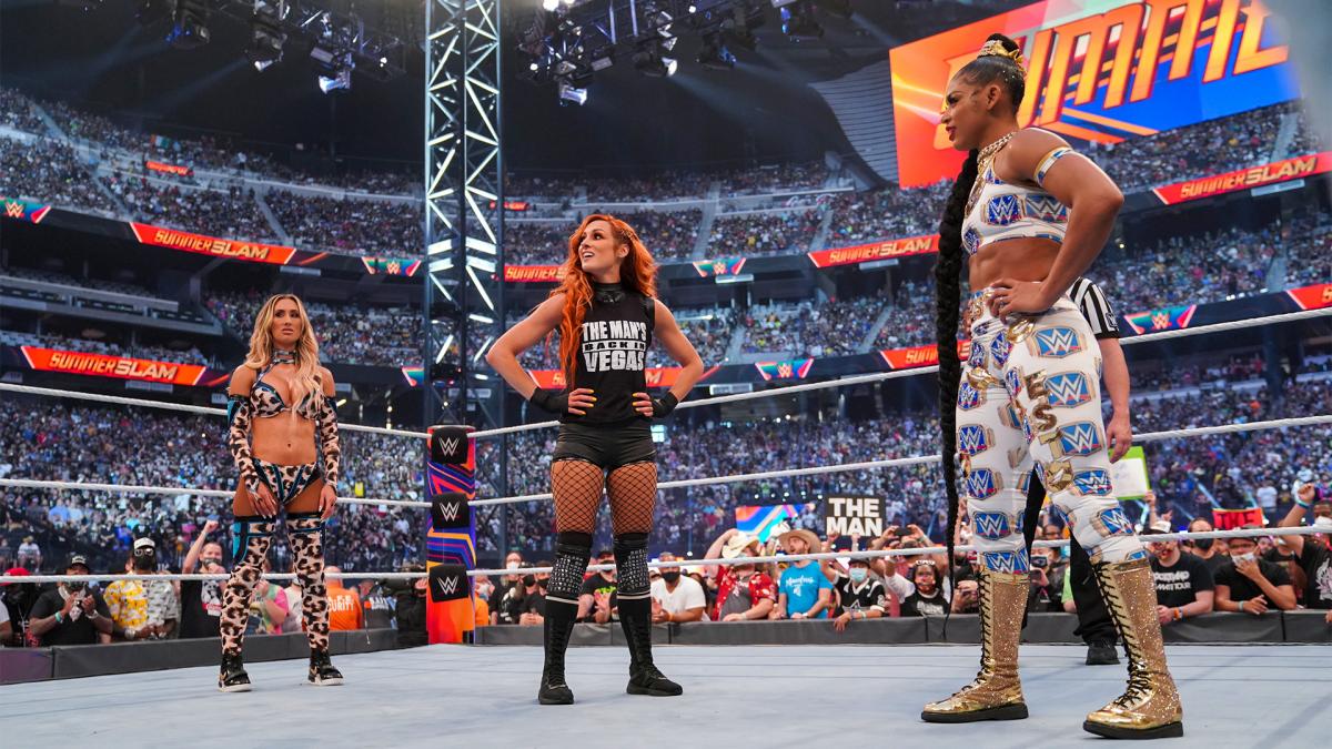 Carmella, Becky Lynch & Bianca Belair