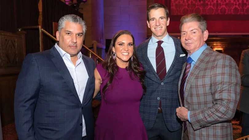 Nick Khan, Stephanie McMahon, Eli Manning & Vince McMahon