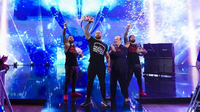 Roman Reigns, Paul Heyman & The Usos