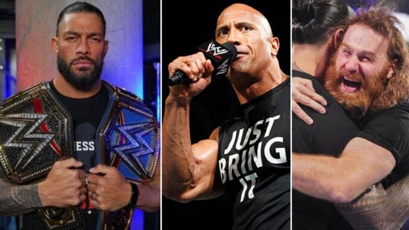 Roman Reigns, The Rock & Sami Zayn