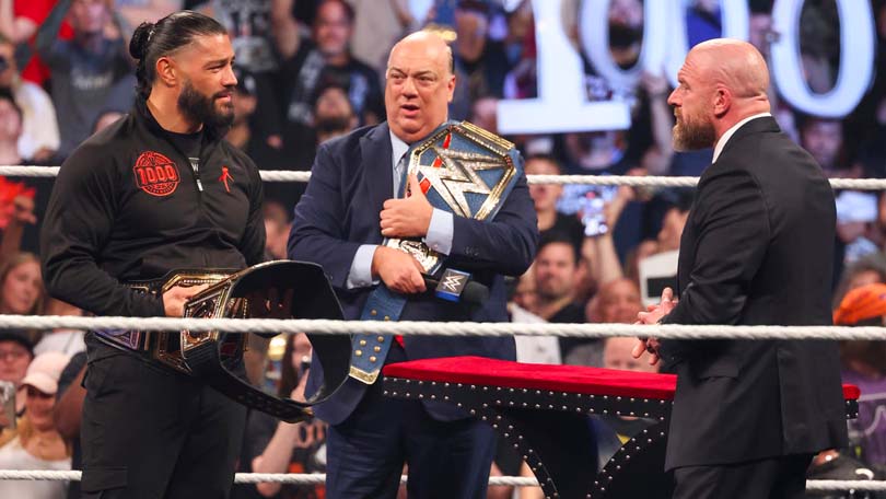 Roman Reigns, Paul Heyman & Triple H