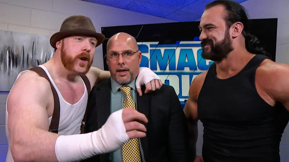 Sheamus, Adam Pearce & Drew McIntyre