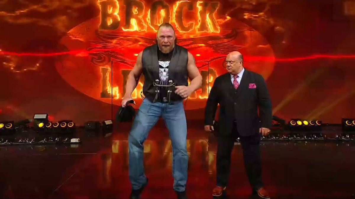 Nepříjemný pád Brocka Lesnara během jeho nepovedeného nástupu v show RAW