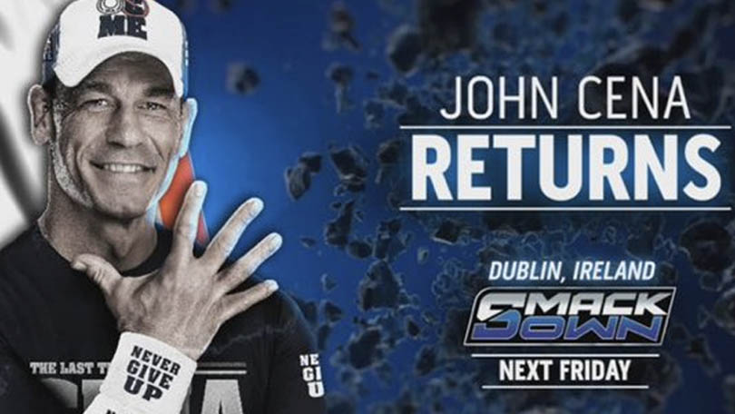 WWE potvrdila návrat Johna Ceny a další pro příští SmackDown v Dublinu
