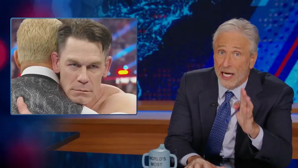 Cody Rhodes, John Cena & Jon Stewart