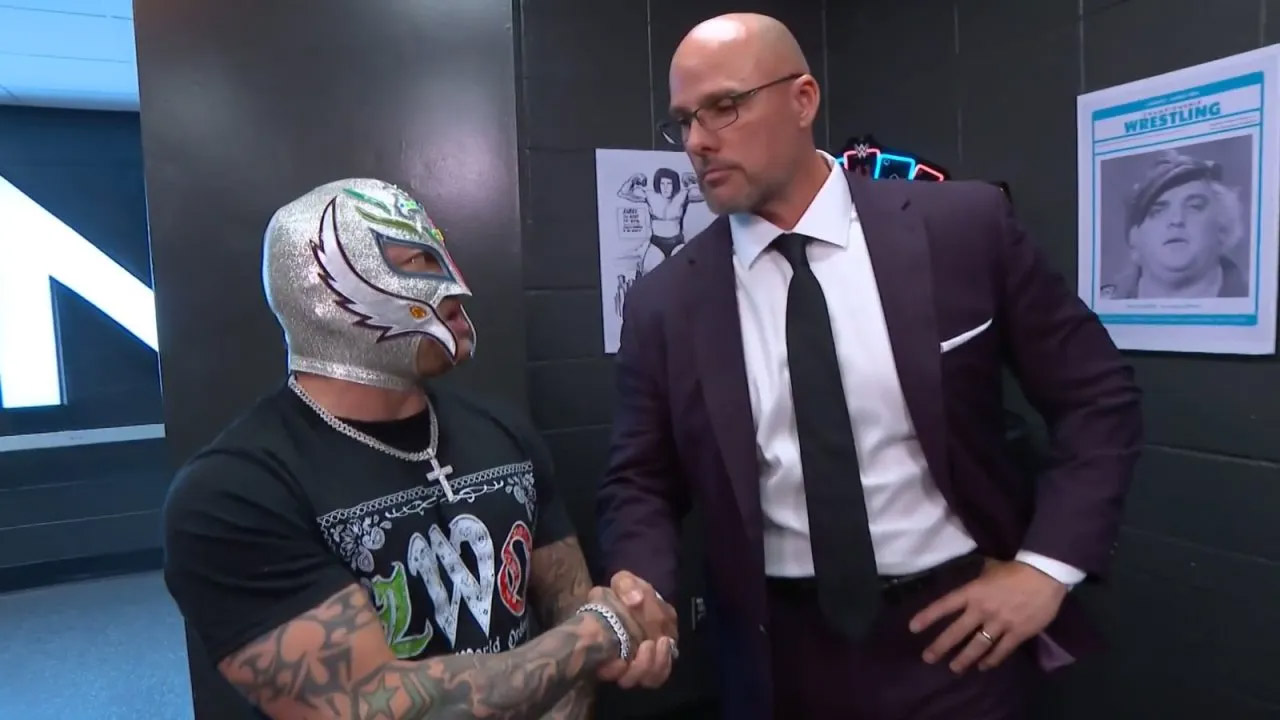 Rey Mysterio & Adam Pearce