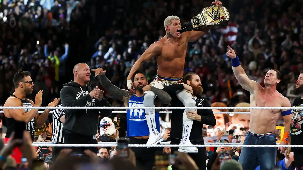 LA Knight, Randy Orotn, Jey Uso, Cody Rhodes, Sami Zayn & Sami Zayn